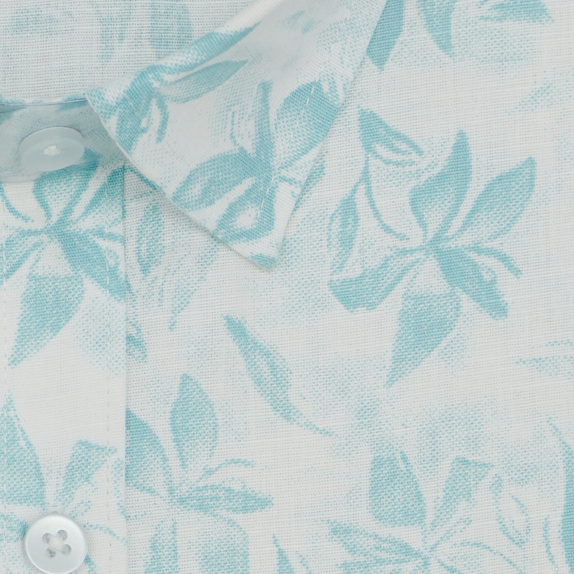 Men's Cotton Linen Printed Half Sleeves Shirts (Sea green)