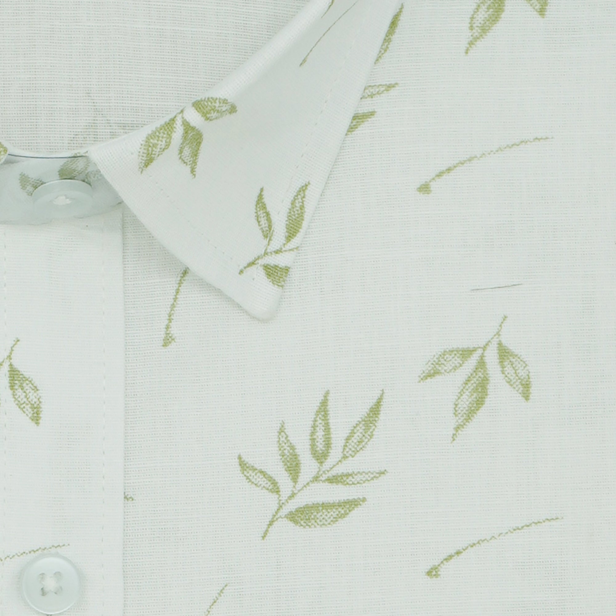 Men's Cotton Linen Printed Half Sleeves Shirts (Green)