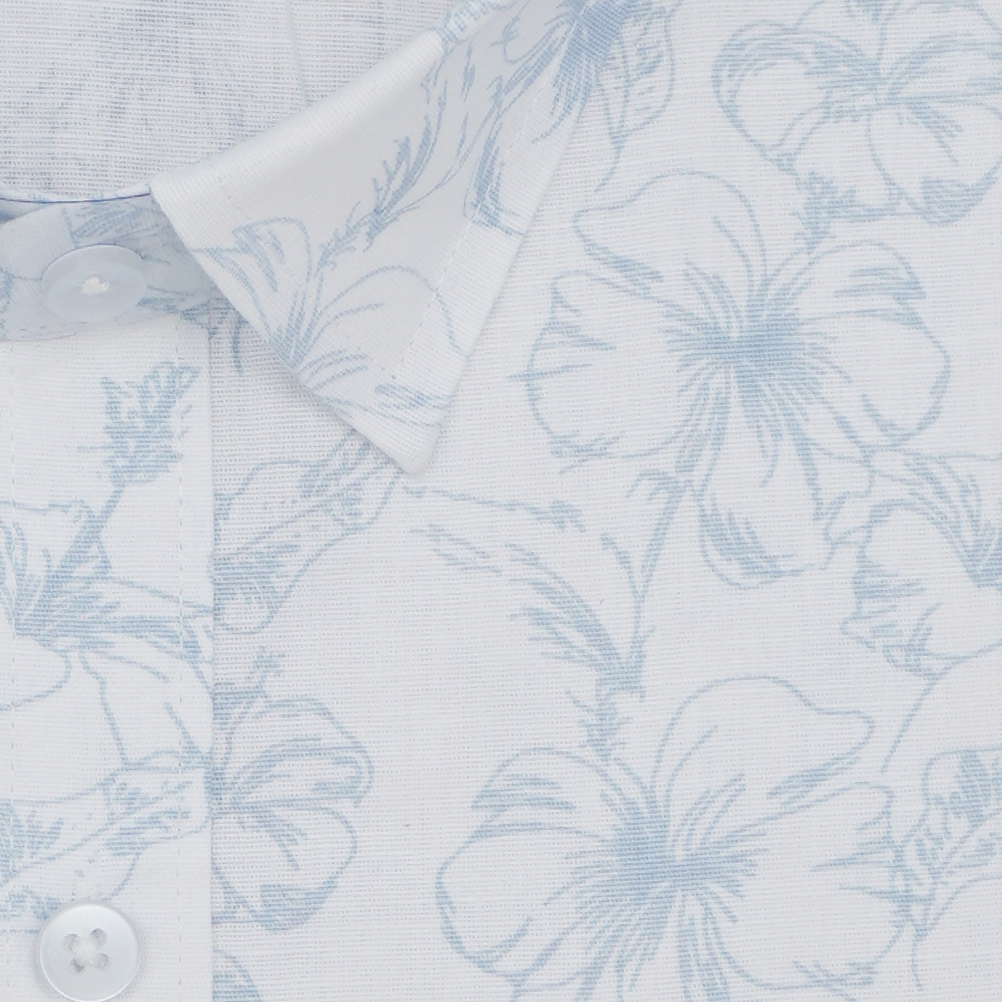 Men's Cotton Linen Printed Half Sleeves Shirts (Blue)