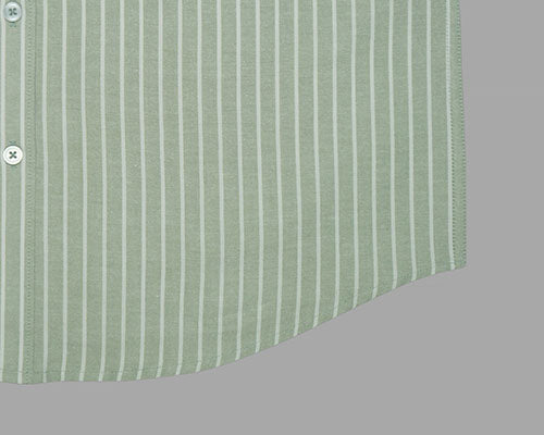 Men's 100% Cotton Chalk Striped Half Sleeves Shirt (Pistachio Green) FSH800116_6