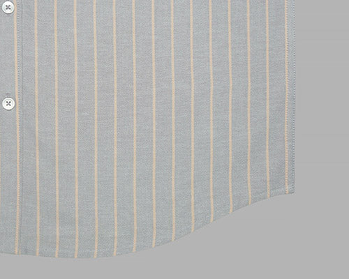 Men's 100% Cotton Chalk Striped Half Sleeves Shirt (Misty Blue) FSH800369_6