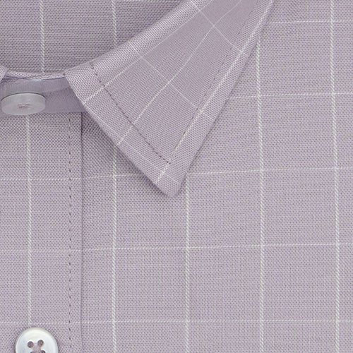 Men's 100% Cotton Graph Checkered Half Sleeves Shirt (Light Purple) FSH801966_3