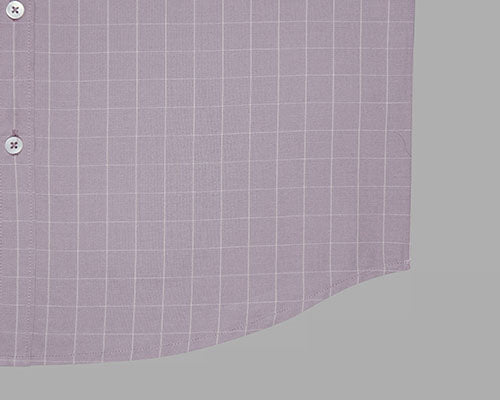 Men's 100% Cotton Graph Checkered Half Sleeves Shirt (Light Purple) FSH801966_6