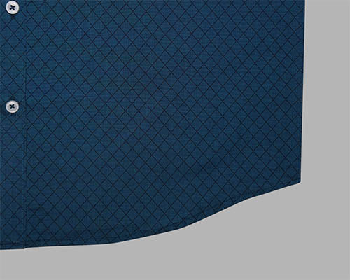 Men's 100% Cotton Chevron Half Sleeves Shirt (Teal) FSH803048_6
