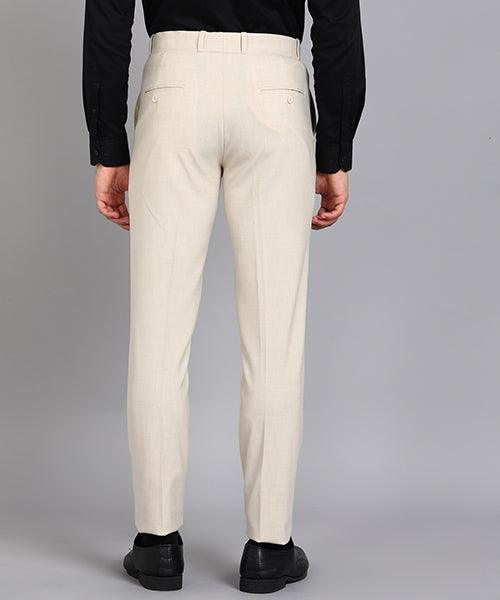 GHPC Polyester Lycra Plain Solid Streatchable Pant for Men (Beige)