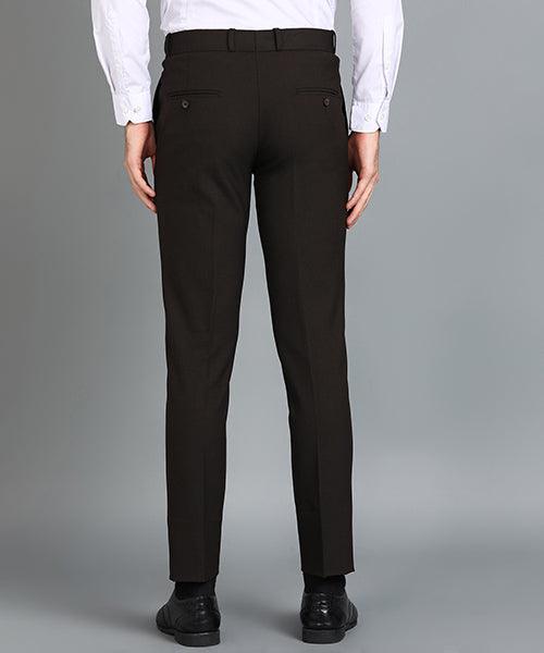 GHPC Polyester Lycra Plain Solid Streatchable Pant for Men (Brown)