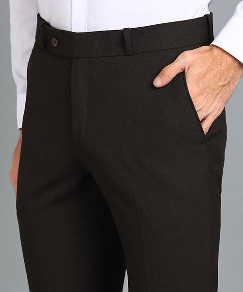 GHPC Polyester Lycra Plain Solid Streatchable Pant for Men (Brown)