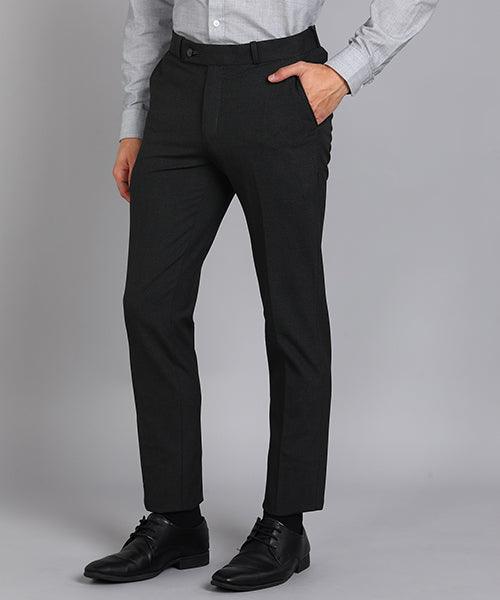 GHPC Polyester Lycra Plain Solid Streatchable Pant for Men (Dark Grey)