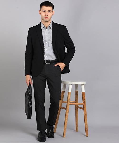 GHPC Polyester Lycra Plain Solid Streatchable Pant for Men (Dark Grey)