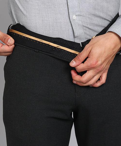 GHPC Polyester Lycra Plain Solid Streatchable Pant for Men (Dark Grey)