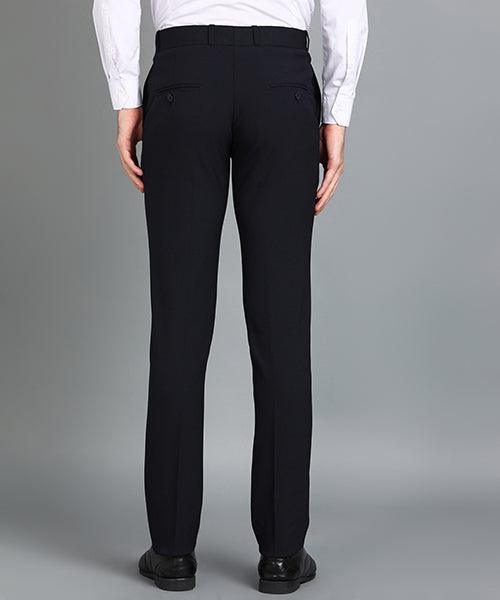 GHPC Polyester Lycra Plain Solid Streatchable Pant for Men (Navy)