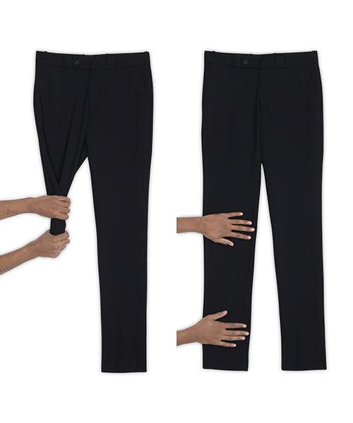 GHPC Polyester Lycra Plain Solid Streatchable Pant for Men (Navy)