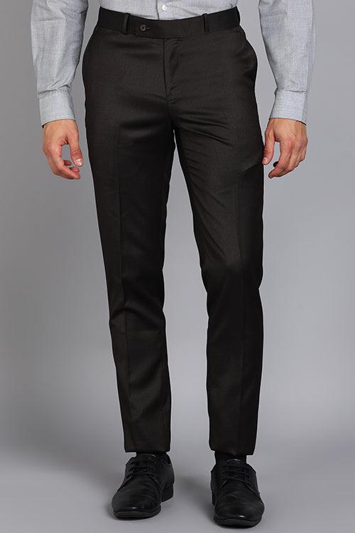 GHPC Polyester Pin Checks Pant for Men (Brown)