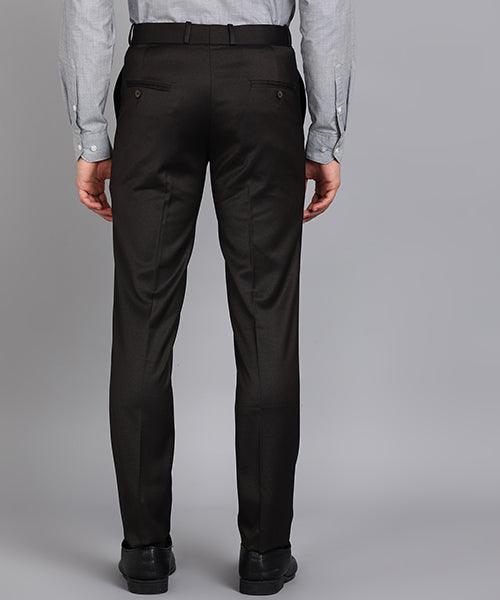 GHPC Polyester Pin Checks Pant for Men (Brown)