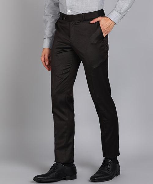 GHPC Polyester Pin Checks Pant for Men (Brown)