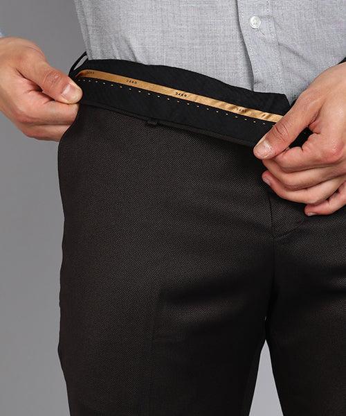 GHPC Polyester Pin Checks Pant for Men (Brown)