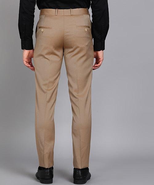 GHPC Polyester Pin Checks Pant for Men (Khaki)