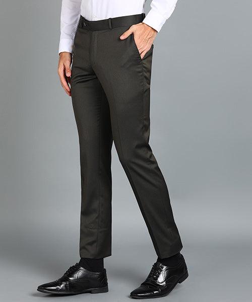 GHPC Polyester Pin Checks Pant for Men (Olive)