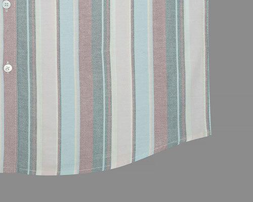 Men's 100% Cotton Balance Striped Half Sleeves Shirt (Pink)