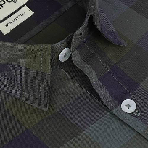 Men's 100% Cotton Big / Buffalo Checkered Half Sleeves Shirt (Multicolor)