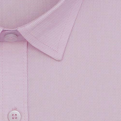 Men's 100% Cotton Bird's Eye Self Design Full Sleeves Shirt (Pink)
