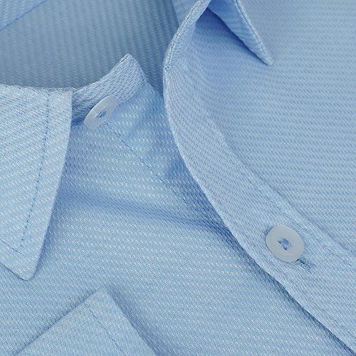 Men's 100% Cotton Dobby Self Design Full Sleeves Shirt (Blue)