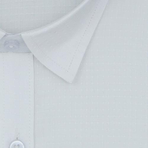 Men's 100% Cotton Dobby Self Design Full Sleeves Shirt (White)
