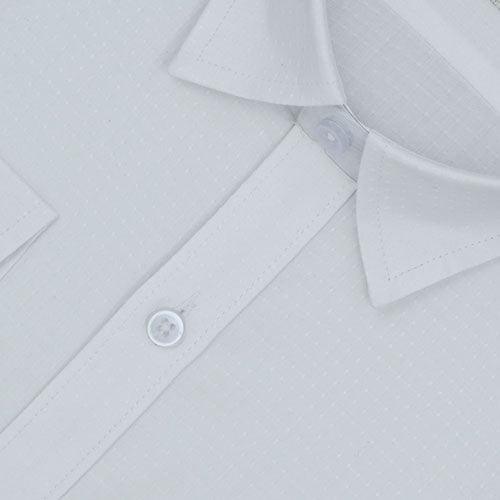 Men's 100% Cotton Dobby Self Design Full Sleeves Shirt (White)