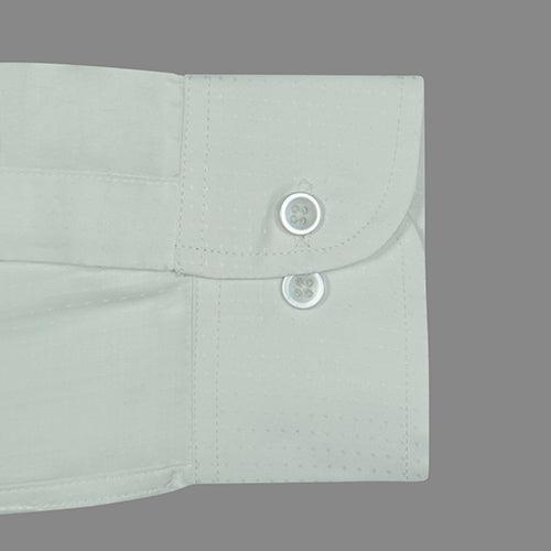 Men's 100% Cotton Dobby Self Design Full Sleeves Shirt (White)