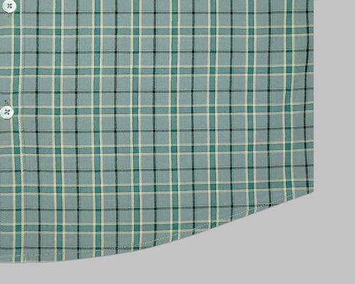 Men's 100% Cotton Dupplin Checkered Full Sleeves Shirt (Grey)