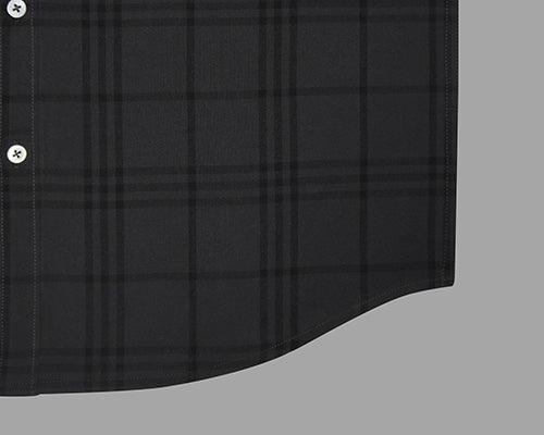 Men's 100% Cotton Grid Tattersall Checkered Half Sleeves Shirt (Ch. Melange)