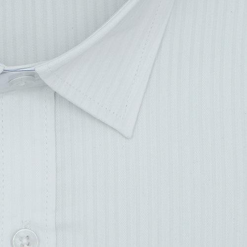 Men's 100% Cotton Herringbone Full Sleeves Shirt (White)