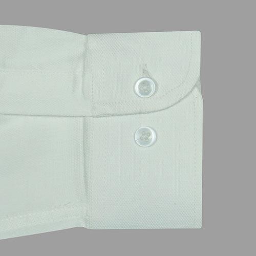 Men's 100% Cotton Jacquard Self Design Full Sleeves Shirt (White)