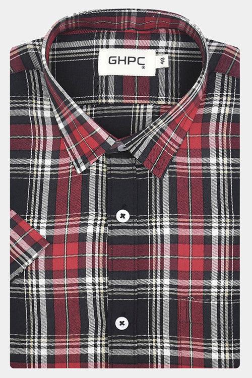 Men's 100% Cotton Madras Checkered Half Sleeves Shirt (Multicolor)