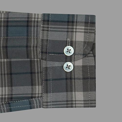 Men's 100% Cotton Plaid Checkered Full Sleeves Shirt (Brown)