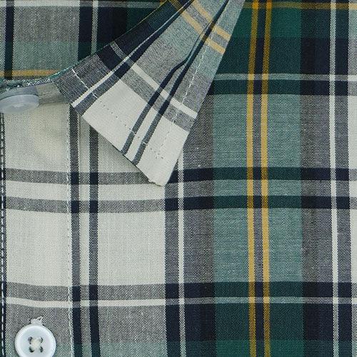 Men's 100% Cotton Plaid Checkered Full Sleeves Shirt (Green)