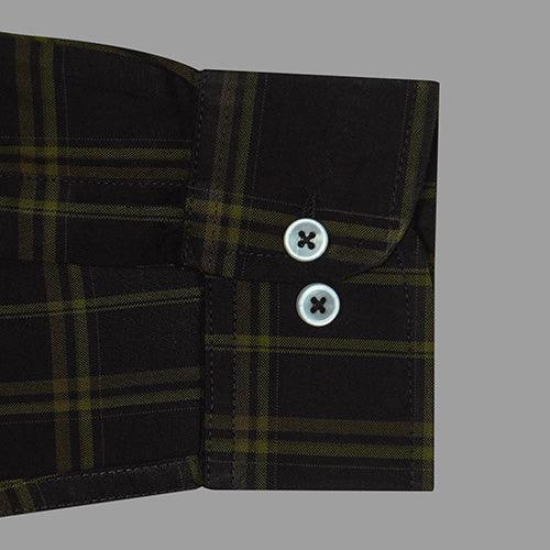 Men's 100% Cotton Plaid Checkered Full Sleeves Shirt (Wine)