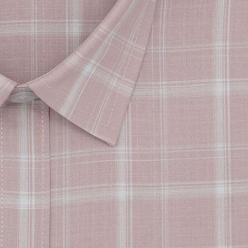 Men's 100% Cotton Plaid Checkered Half Sleeves Shirt (Rust)