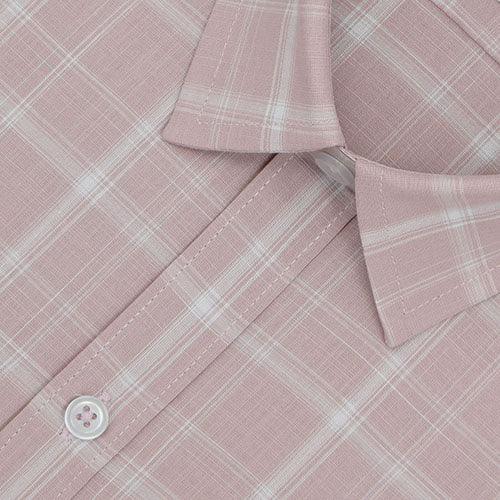 Men's 100% Cotton Plaid Checkered Half Sleeves Shirt (Rust)