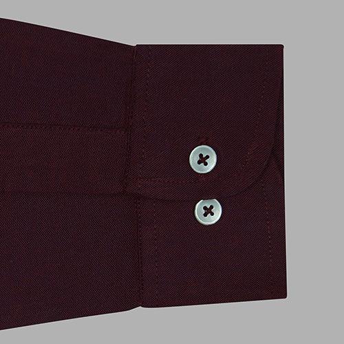 Men's 100% Cotton Plain Solid Full Sleeves Shirt (Maroon)