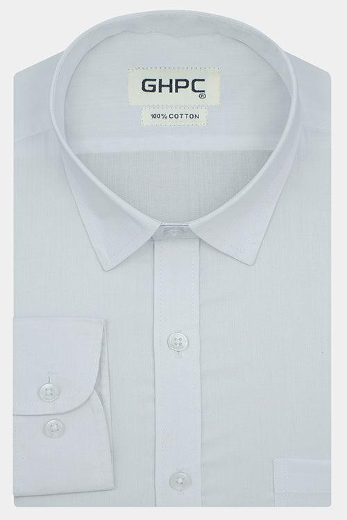 Men's 100% Cotton Self Design Full Sleeves Shirt (White)