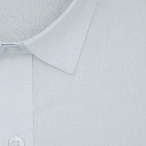 Men's 100% Cotton Self Design Full Sleeves Shirt (White)