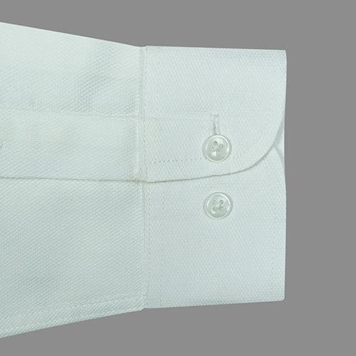 Men's 100% Cotton Self Design Full Sleeves Shirt (White)
