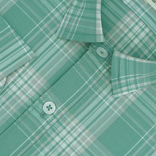 Men's 100% Cotton Tartan Checkered Full Sleeves Shirt (Green)