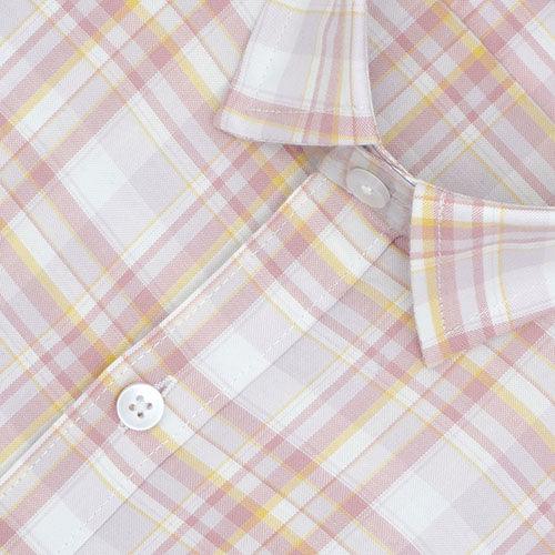 Men's 100% Cotton Tartan Plaid Checkered Half Sleeves Shirt (Rust)