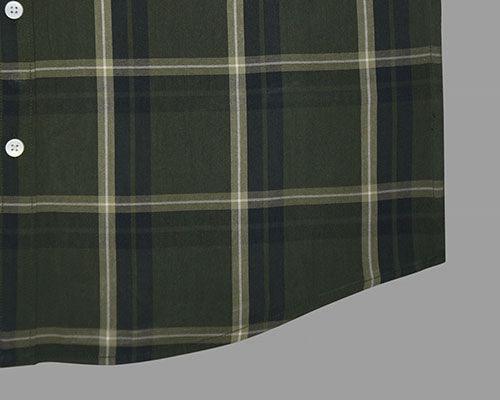 Men's 100% Cotton Windowpane Checks Half Sleeves Shirt (Olive)