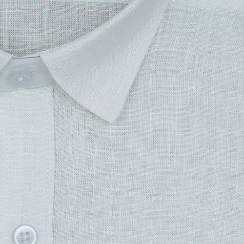 Men's 100% Linen Plain Solid Full Sleeves Shirt (White)