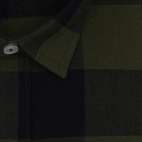 Men's Winter Wear Cottswool Big / Buffalo Checkered Full Sleeves Shirt (Olive Green)