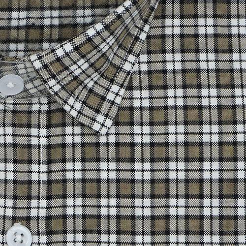 Men's Winter Wear Cottswool Dupplin Checkered Full Sleeves Shirt (Brown)