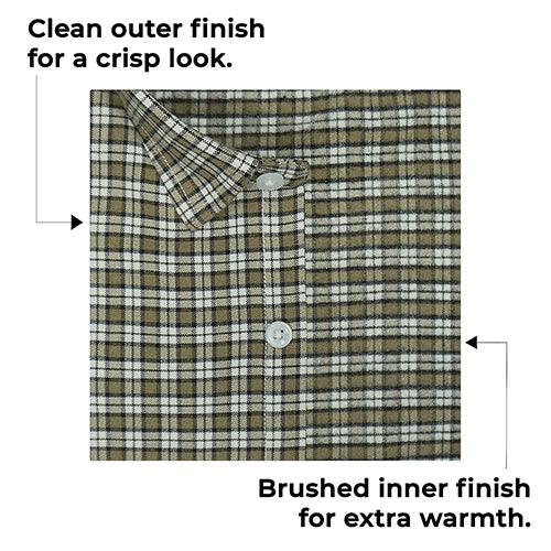 Men's Winter Wear Cottswool Dupplin Checkered Full Sleeves Shirt (Brown)